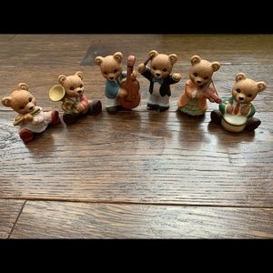 Vintage Rare HOMCO Bears #1422 Set of 6 Musician Bears Made in Sri Lanka